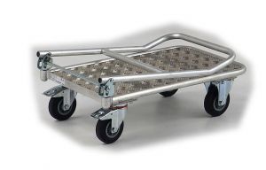 Plattformwagen Aluminium Serie "profi" mit klappbarem Schiebbügel