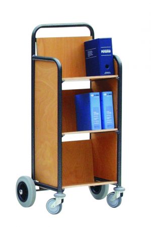 Bücherwagen mit Holzböden und -wänden